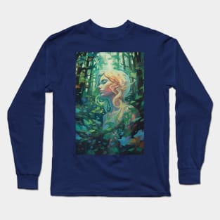 Trippy Female Portrait Long Sleeve T-Shirt